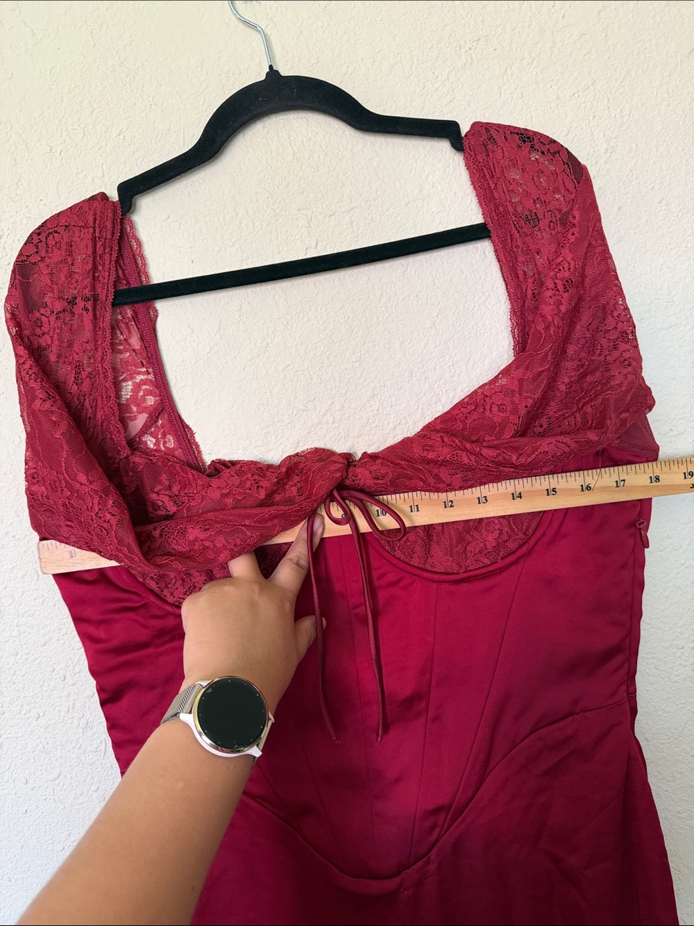 HOUSE OF CB XL A-C 'Perdi' Berry Satin Maxi Dress with Corset NWOT $329 - Picture 7 of 17